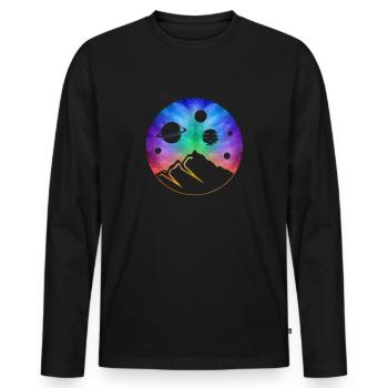 Planet colorful outer space Milky Way - Men's Premium Organic Long Sleeve Shirt - black - Front - Nico (187cm)
