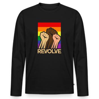 Revolve raise your fist - Men's Premium Organic Long Sleeve Shirt - black - Front - Nico (187cm)