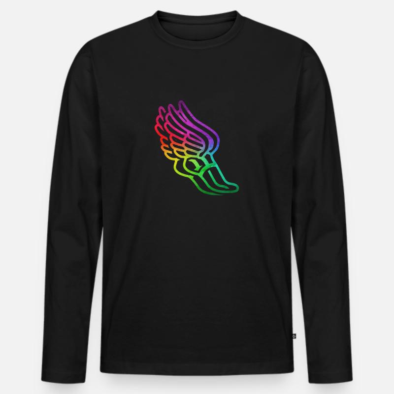 Leichtathletik - Männer Premium Bio Langarmshirt - Schwarz