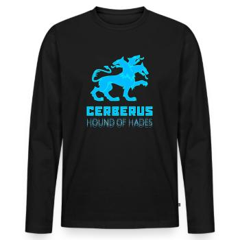 ANCIENT GREEK MYTHOLOGY - CERBERUS HOUND OF HADES - Men's Premium Organic Long Sleeve Shirt - black - Front - Nico (187cm)