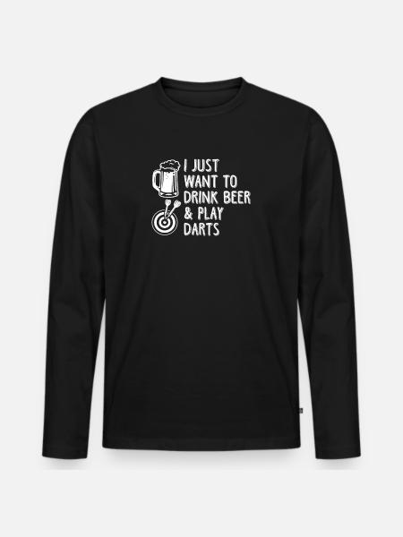 Darts and Beer - Men's Premium Organic Long Sleeve Shirt - black
