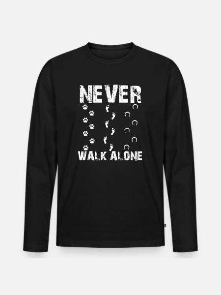 Never Walk Alone - Men's Premium Organic Long Sleeve Shirt - black