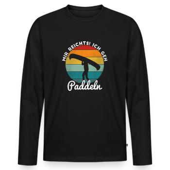Paddeln Kanu Kayak fahren Wassersport Kanute - Männer Premium Bio Langarmshirt - Schwarz - Vorne - Nico (187cm)
