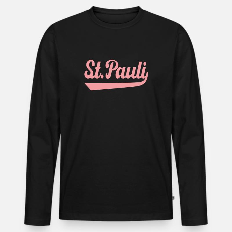 St Pauli Hamburg - Männer Premium Bio Langarmshirt - Schwarz