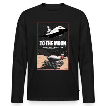 TO THE MOON - Men's Premium Organic Long Sleeve Shirt - black - Front - Nico (187cm)