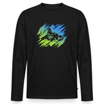 Go Kart Motorsport Kart Driver Go-Kart Go-Kart - T-shirt manches longues Premium bio Homme - noir - Devant - Nico (187cm)