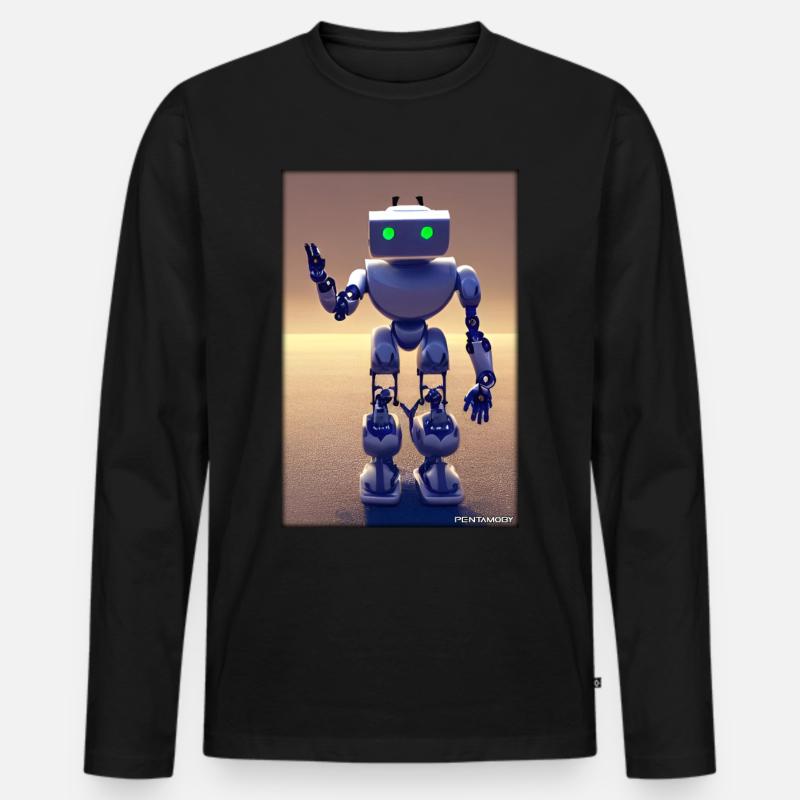 Robot Future Technology Science Android - Men's Premium Organic Long Sleeve Shirt - black