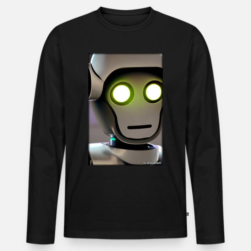 Robot Future Technology Science Android - Men's Premium Organic Long Sleeve Shirt - black