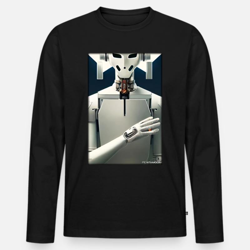 Roboter Zukunft Technik Wissenschaft Android - Männer Premium Bio Langarmshirt - Schwarz