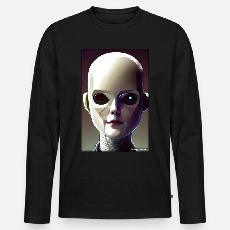 Roboter Zukunft Technik Wissenschaft Android - Männer Premium Bio Langarmshirt - Schwarz