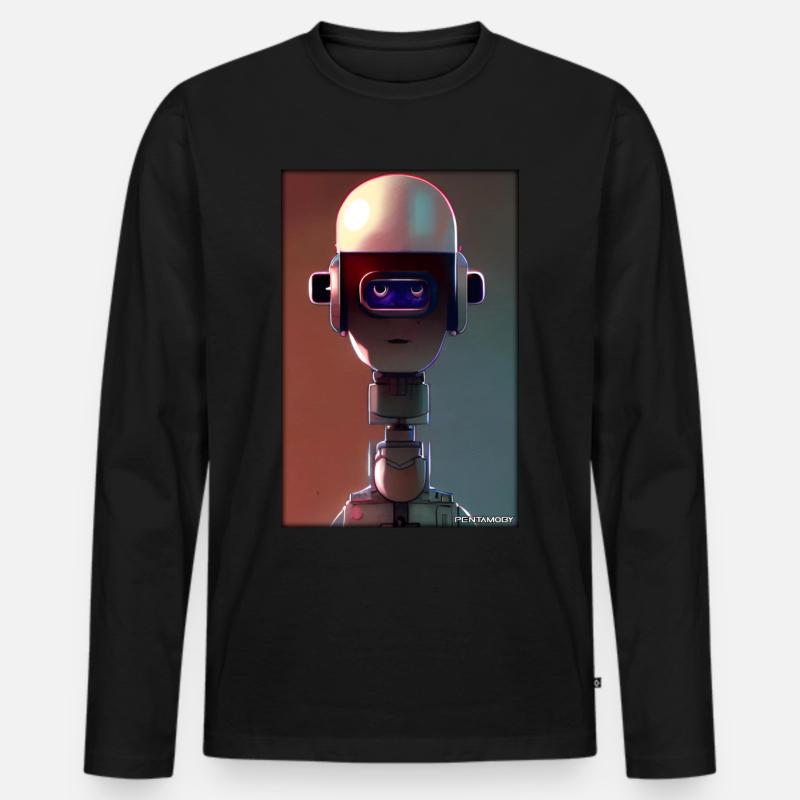 Robot Future Technology Science Android - Men's Premium Organic Long Sleeve Shirt - black
