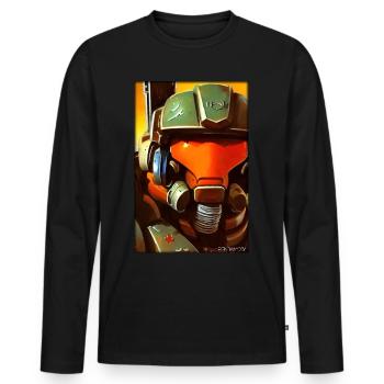 Kampfbot Robot Super Soldier Machine Warrior - Men's Premium Organic Long Sleeve Shirt - black - Front - Nico (187cm)
