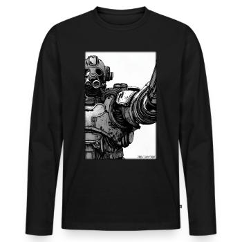 Kampfbot Robot Super Soldier Machine Warrior - Men's Premium Organic Long Sleeve Shirt - black - Front - Nico (187cm)