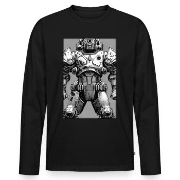 Kampfbot Robot Super Soldier Machine Warrior - Men's Premium Organic Long Sleeve Shirt - black - Front - Nico (187cm)