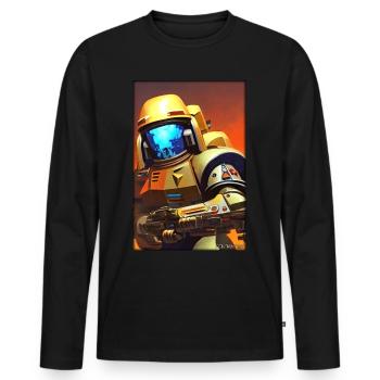 Kampfbot Robot Super Soldier Machine Warrior - Men's Premium Organic Long Sleeve Shirt - black - Front - Nico (187cm)