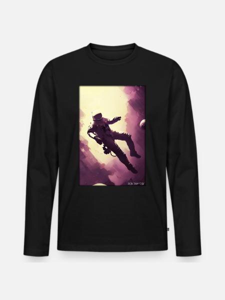 Astronaut Future Sci-Fi Technology - Men's Premium Organic Long Sleeve Shirt - black