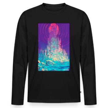 Castle Castle Fortress Architecture Landscape - Men's Premium Organic Long Sleeve Shirt - black - Front - Nico (187cm)