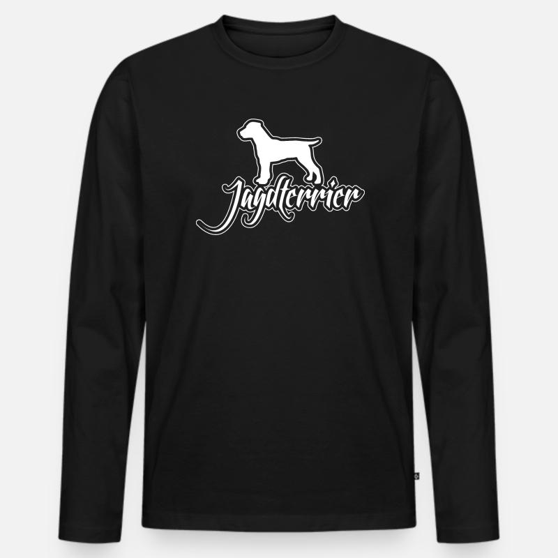 JAGDTERRIER Hunderasse Jagdhunde Jäger Wilsigns - Männer Premium Bio Langarmshirt - Schwarz