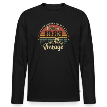 1983 Anniversary Born in 1983 Limited Edition - Men's Premium Organic Long Sleeve Shirt - black - Front - Nico (187cm)