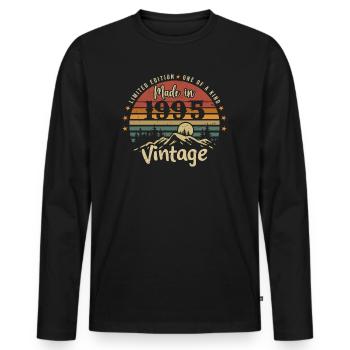 1995 Anniversaire Né En 1995 Édition Limitée - T-shirt manches longues Premium bio Homme - noir - Devant - Nico (187cm)