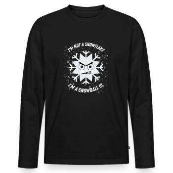 A fun t-shirt for winter - Men's Premium Organic Long Sleeve Shirt - black - Front - Nico (187cm)