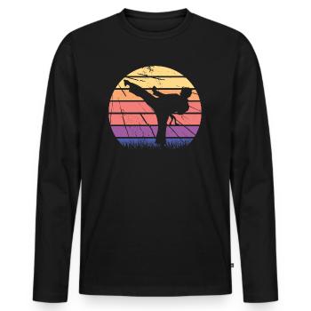 Martial artist karate martial arts martial arts - Men's Premium Organic Long Sleeve Shirt - black - Front - Nico (187cm)