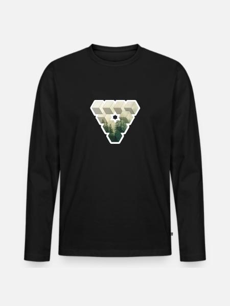 Triangle Forest Nature | Gift - Men's Premium Organic Long Sleeve Shirt - black