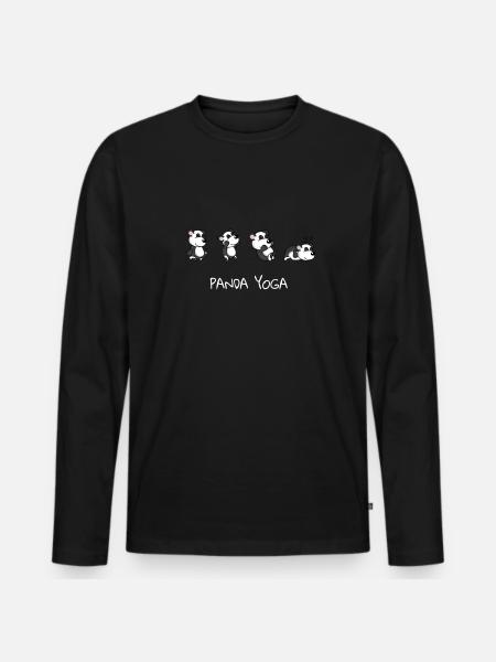 Panda Yoga | funny | Gift - Men's Premium Organic Long Sleeve Shirt - black