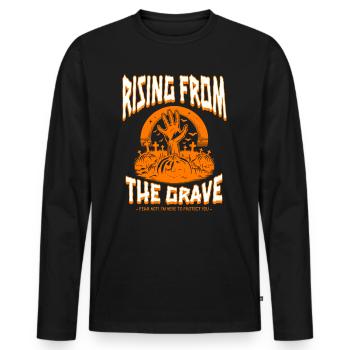 Rising from the Grave - Scary Halloween Design - Männer Premium Bio Langarmshirt - Schwarz - Vorne - Nico (187cm)
