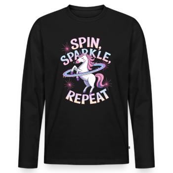 Dance Hoop Unicorn Dancer Hoop - Men's Premium Organic Long Sleeve Shirt - black - Front - Nico (187cm)