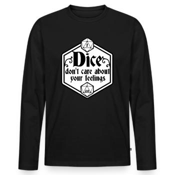 Pen and paper dice don’t care - T-shirt manches longues Premium bio Homme - noir - Devant - Nico (187cm)