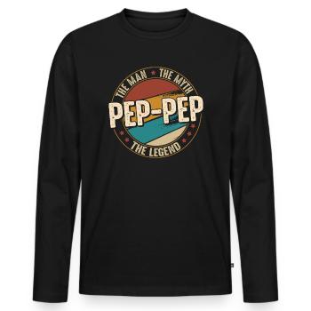 Fathers Day Pep-Pep the Man the Myth the Legend - T-shirt manches longues Premium bio Homme - noir - Devant - Nico (187cm)