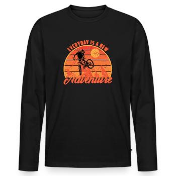 1 44 - T-shirt manches longues Premium bio Homme - noir - Devant - Nico (187cm)