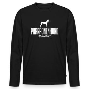 PHARAONENHUND was sonst Hundespruch Hunde Wilsigns - Männer Premium Bio Langarmshirt - Schwarz - Vorne - Nico (187cm)