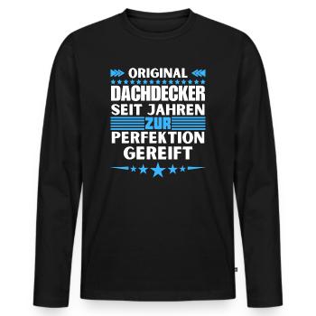 Les couvreurs ont mûri à la perfection - T-shirt manches longues Premium bio Homme - noir - Devant - Nico (187cm)