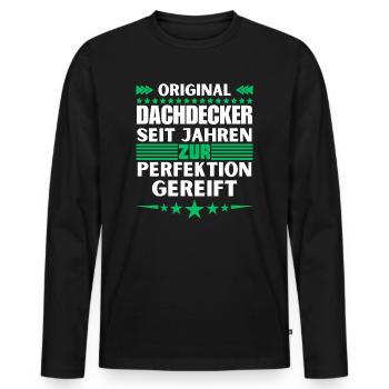 Les couvreurs ont mûri à la perfection - T-shirt manches longues Premium bio Homme - noir - Devant - Nico (187cm)