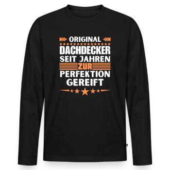 Roofers matured to perfection - Men's Premium Organic Long Sleeve Shirt - black - Front - Nico (187cm)