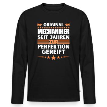 Mechanics matured to perfection - Men's Premium Organic Long Sleeve Shirt - black - Front - Nico (187cm)