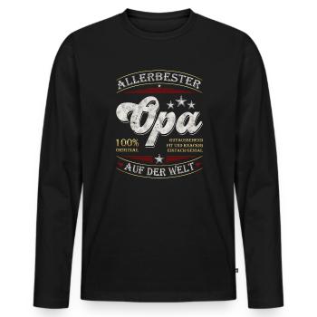 Allerbester Opa - Männer Premium Bio Langarmshirt - Schwarz - Vorne - Nico (187cm)