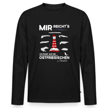 Ostfriesische Inseln - Männer Premium Bio Langarmshirt - Schwarz - Vorne - Nico (187cm)