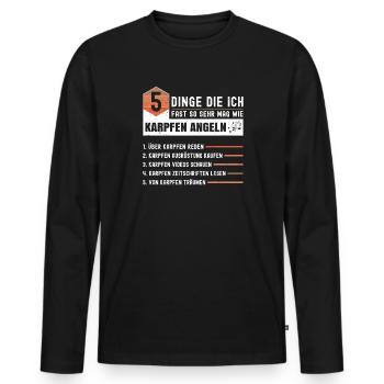 Anglerwitze Karpfen Angeln - Männer Premium Bio Langarmshirt - Schwarz - Vorne - Nico (187cm)