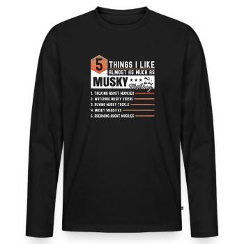 Muscle lung and pike fishing - Men's Premium Organic Long Sleeve Shirt - black - Front - Nico (187cm)