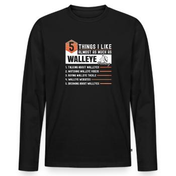 Dictons de pêche Zander - T-shirt manches longues Premium bio Homme - noir - Devant - Nico (187cm)