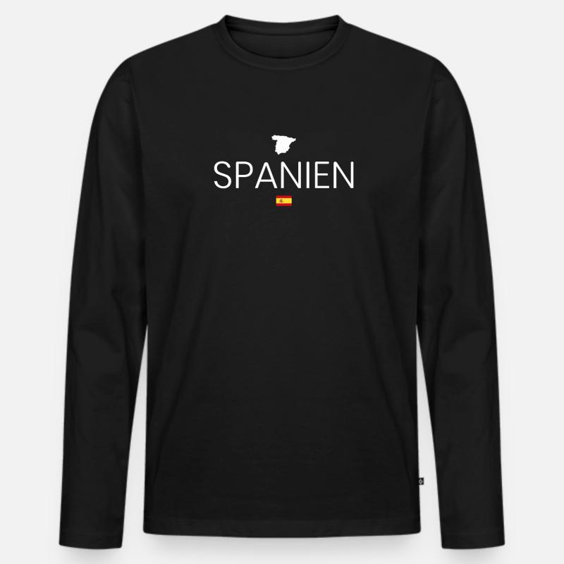 Spanien Urlaub - Männer Premium Bio Langarmshirt - Schwarz