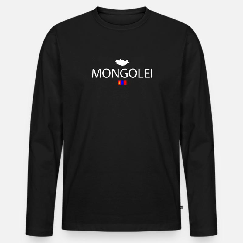 Mongolei Reise - Männer Premium Bio Langarmshirt - Schwarz