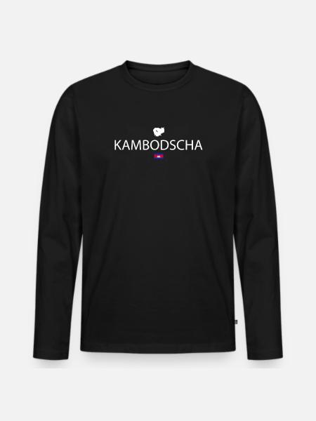 Kambodscha Reise - Männer Premium Bio Langarmshirt - Schwarz