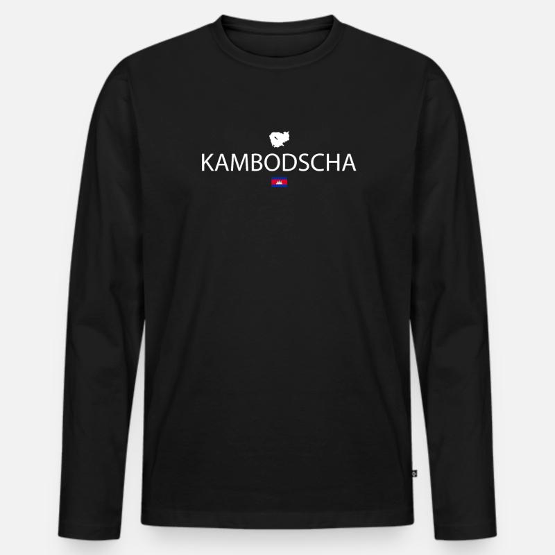Kambodscha Reise - Männer Premium Bio Langarmshirt - Schwarz
