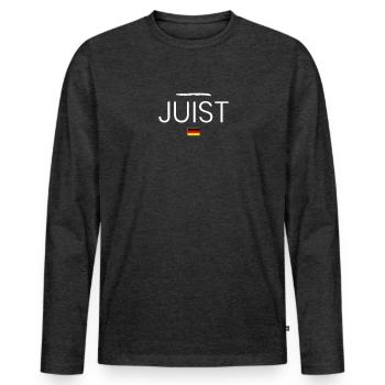 Juist Urlaub - Männer Premium Bio Langarmshirt - Anthrazit meliert - Vorne - Nico (187cm)