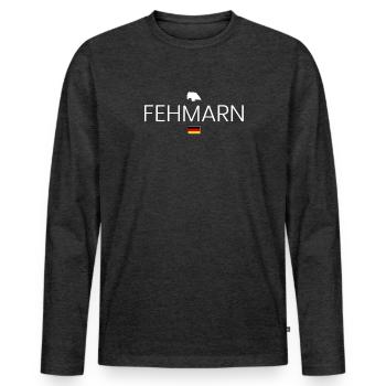 Insel Fehmarn - Männer Premium Bio Langarmshirt - Anthrazit meliert - Vorne - Nico (187cm)