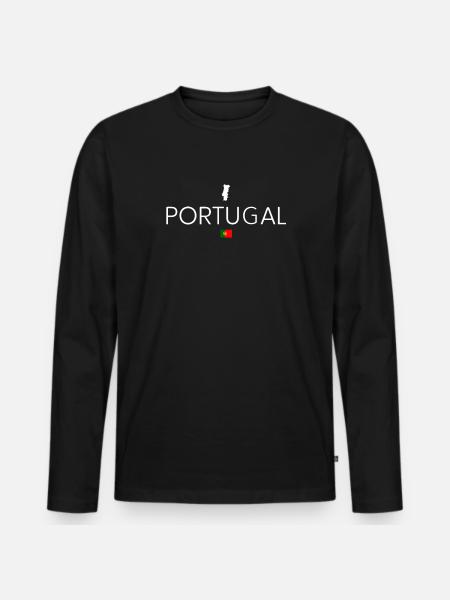 Portugal Urlaub - Männer Premium Bio Langarmshirt - Schwarz